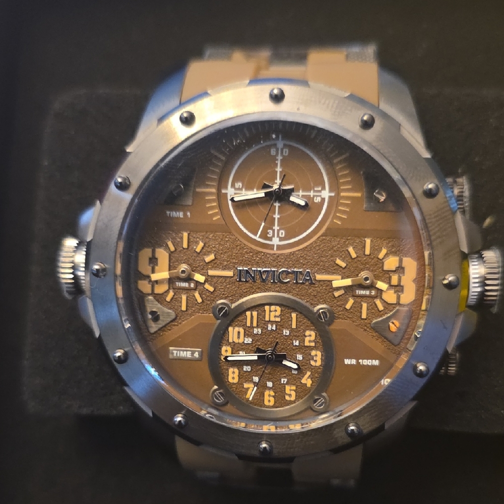 Invicta Coalition Forces 50mm Brown and Silver Watch
